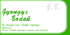 gyongyi bodak business card